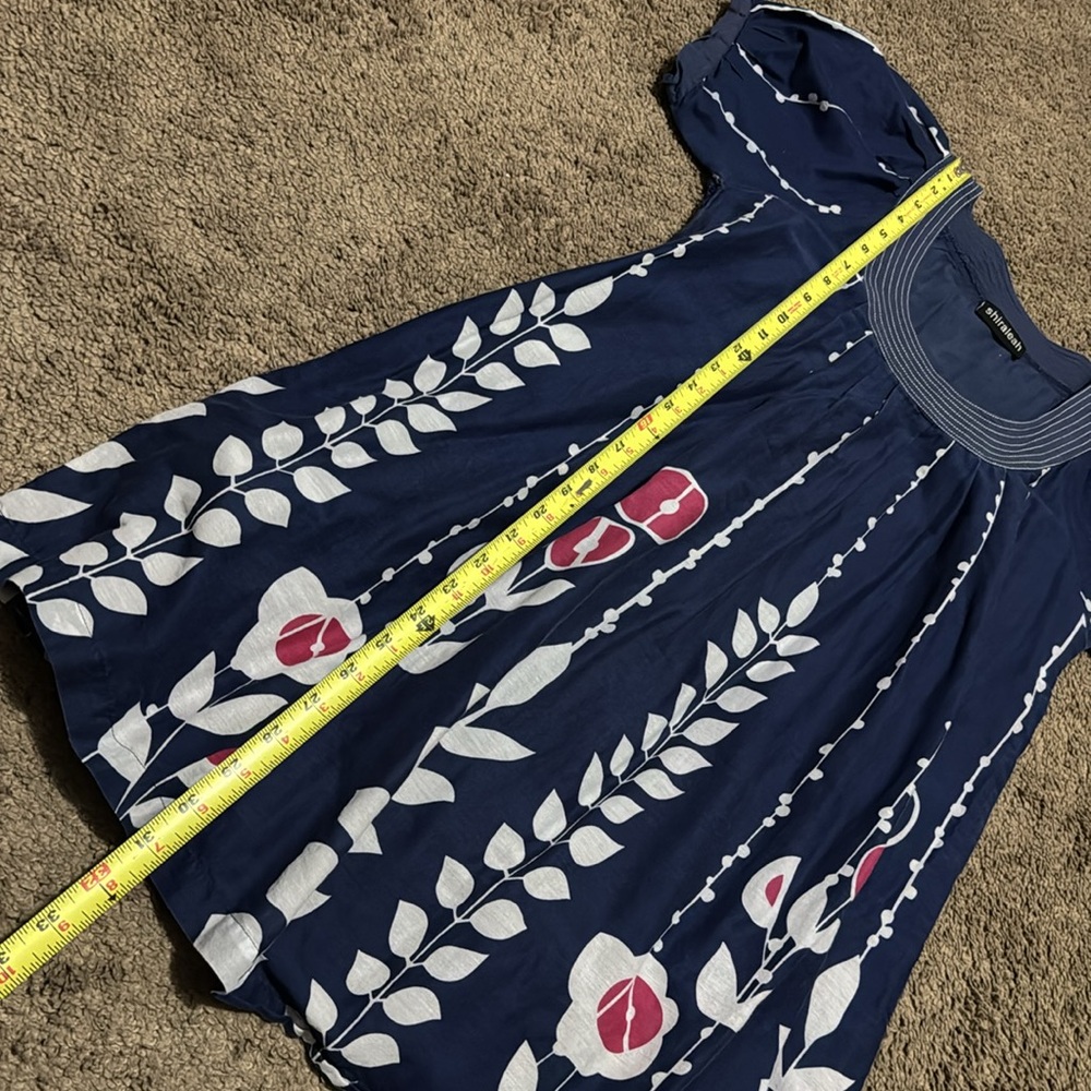 Shiraleah Dress-Sz S-Cotton-Blue/White/Pink-Floral-Lined-EUC - Picture 11 of 15